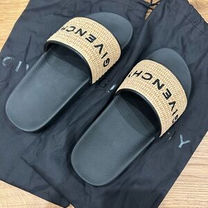 Givenchy Raffia Printed Slides - Brand new in box